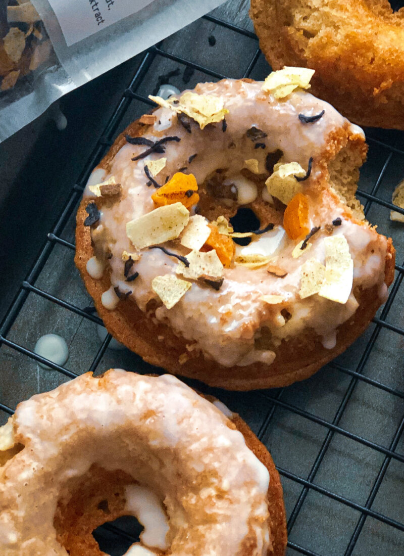 Baked Chai Donuts with Ginger Milk Glaze