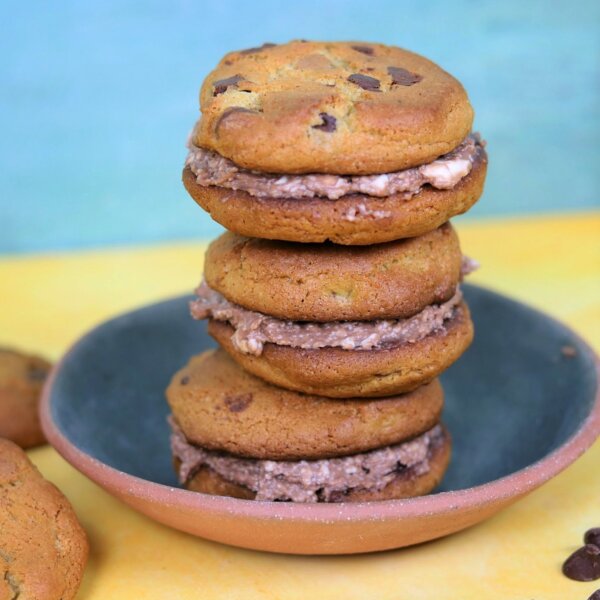 Chocolate Chip Nutella Cream Cheese Cookie Sandwich