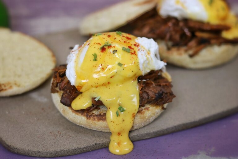 Shenisha Sandwich (pulled pork eggs benedict) The Familiar Kitchen