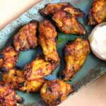 Mango Chili Chicken Wings with Garlic Lime Dip