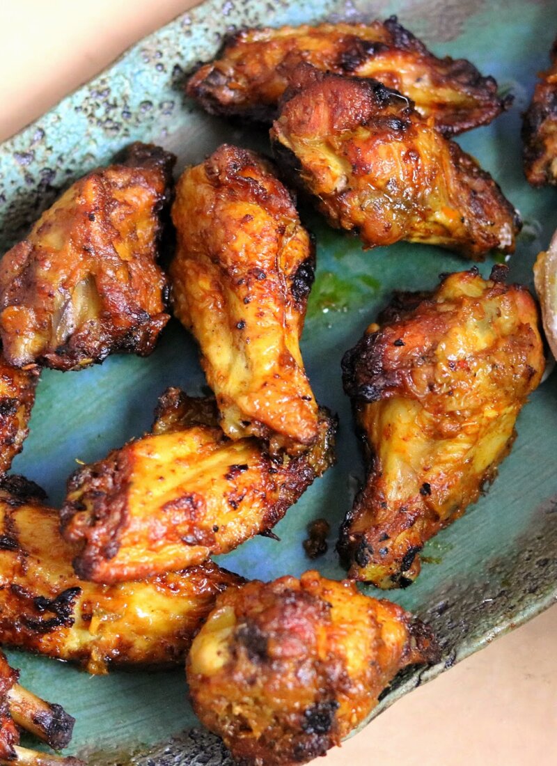 Mango Chili Chicken Wings with Garlic Lime Dip