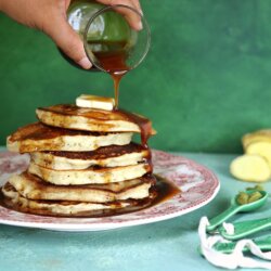 Cardamom Pancakes with Chai Syrup