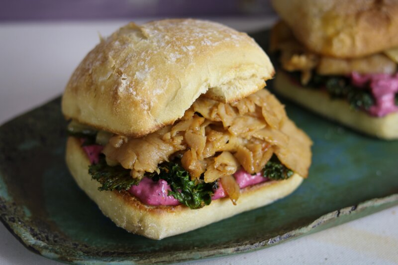 Thanksgiving Turkey Sandwich with Cranberry Aioli & Kale Chips